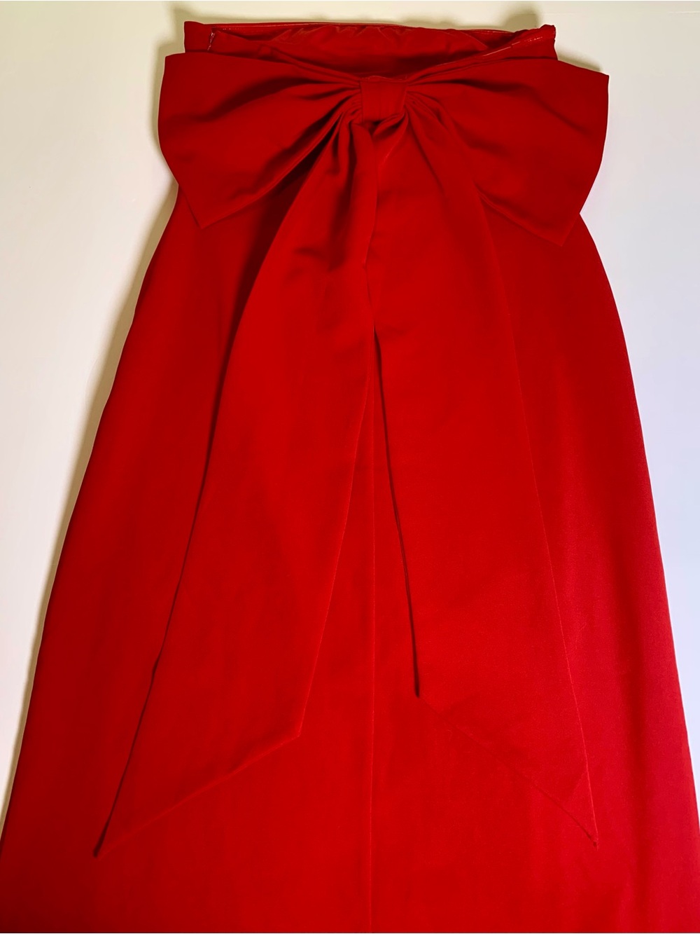 Peppermayo Red Bow Back Maxi Evening Gown Formal Holiday Wedding Guest Size 10 - Picture 9 of 12